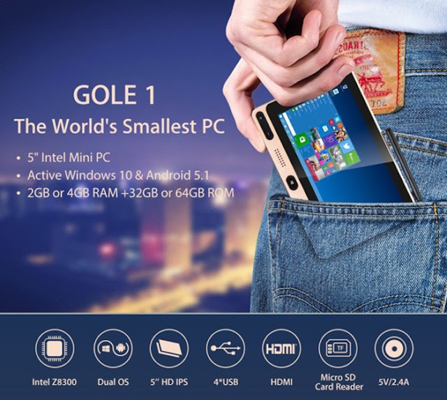 【セール情報】世界最小・最軽量を謳う5インチポケットサイズPC・GOLE 1が144ドル！