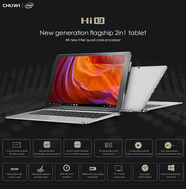 【CHUWI Hi13】3K解像度のディスプレイ搭載！CHUWIから13.5インチのハイスペック2-in-1、CHUWI Hi13が登場！