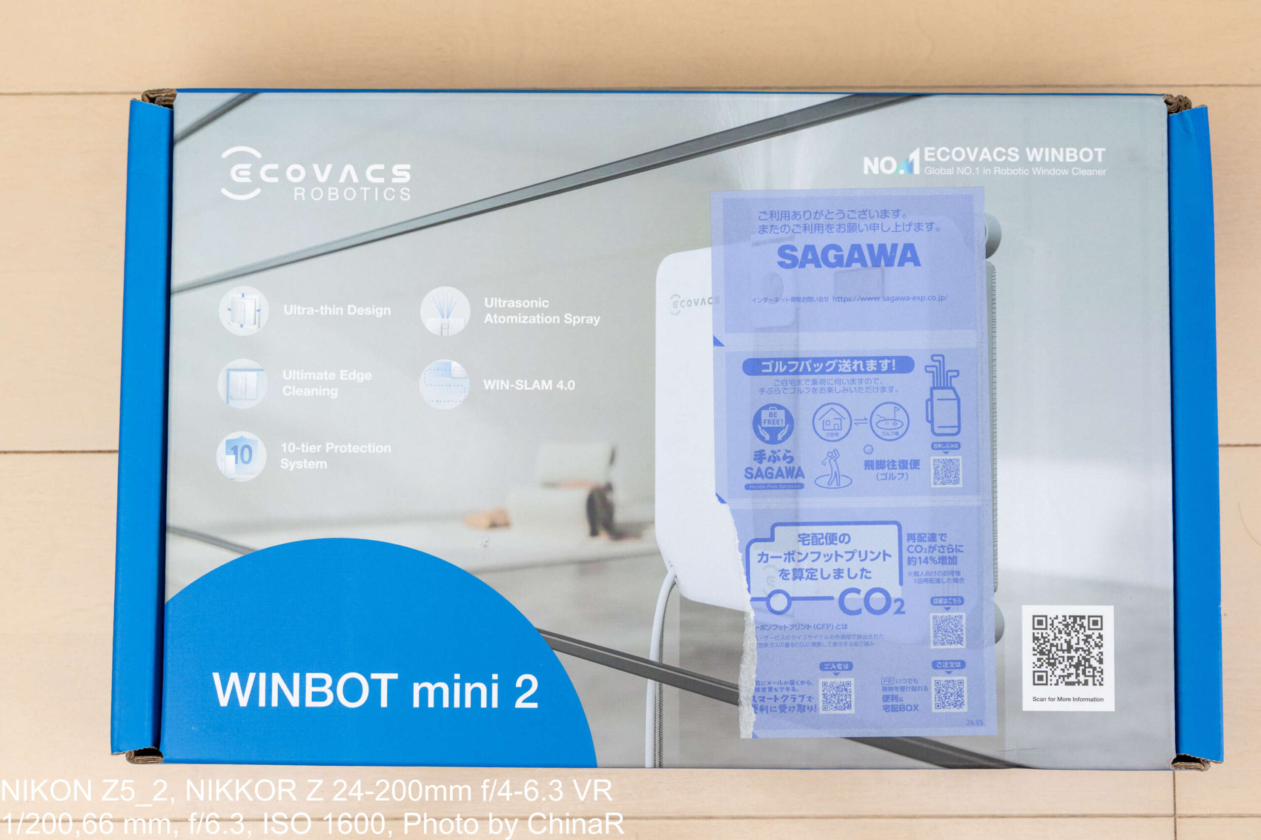 ECOVACS WINBOT mini 2の外箱