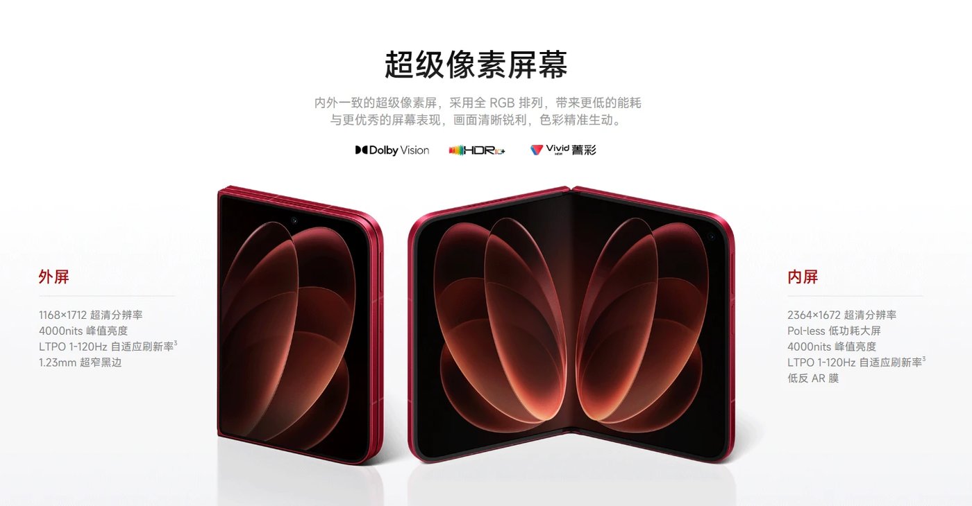 Xiaomi 18 Foldの外側画面と内側画面のディスプレイ仕様