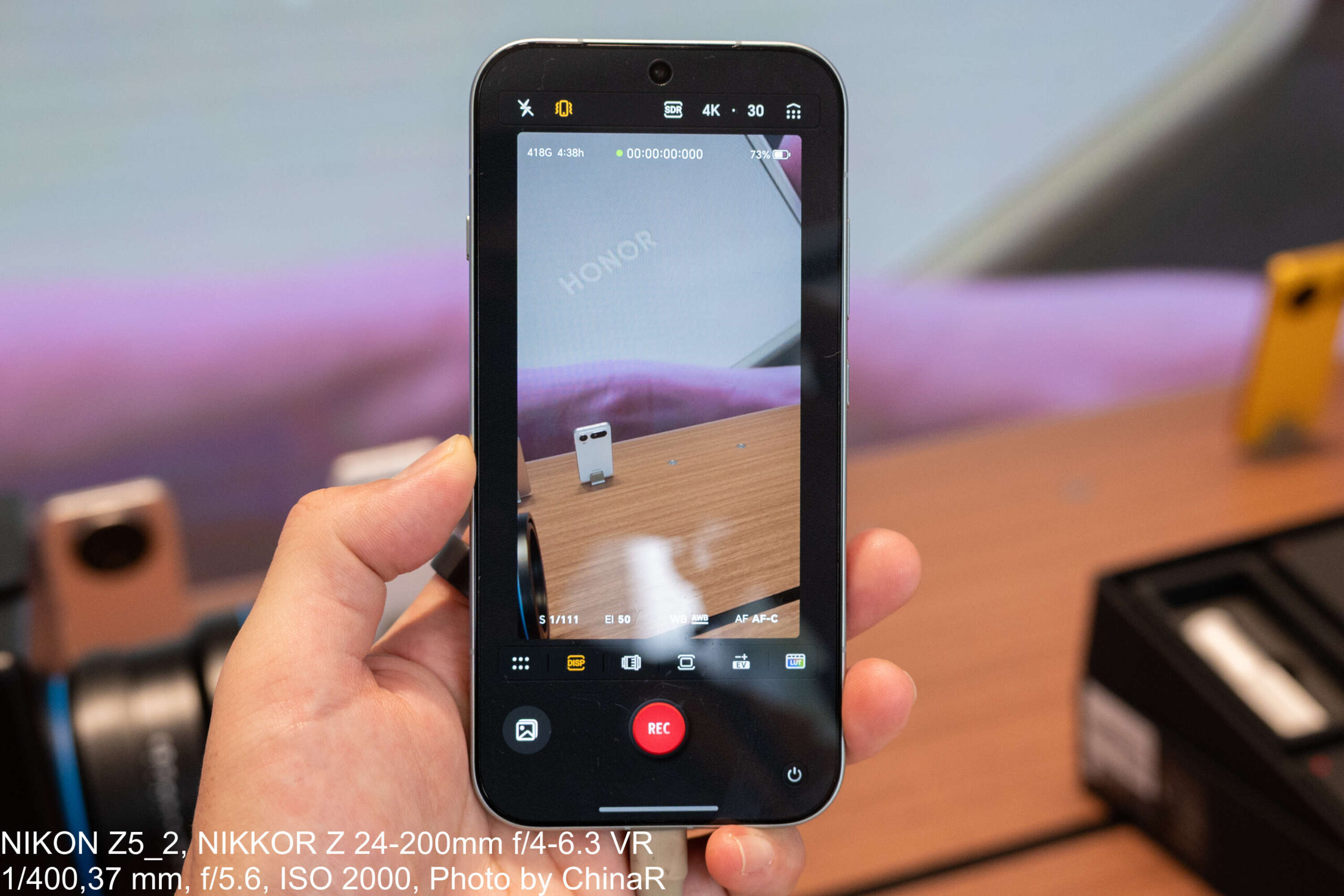 HONOR Magic9のARRIシネマモードの撮影情報表示