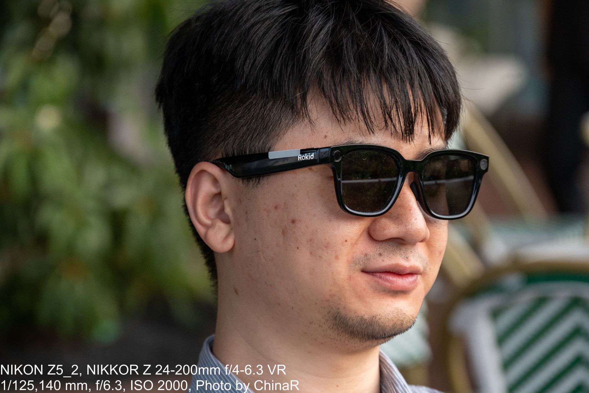 Rokid Ai Glasses Styleを正面からかけた様子