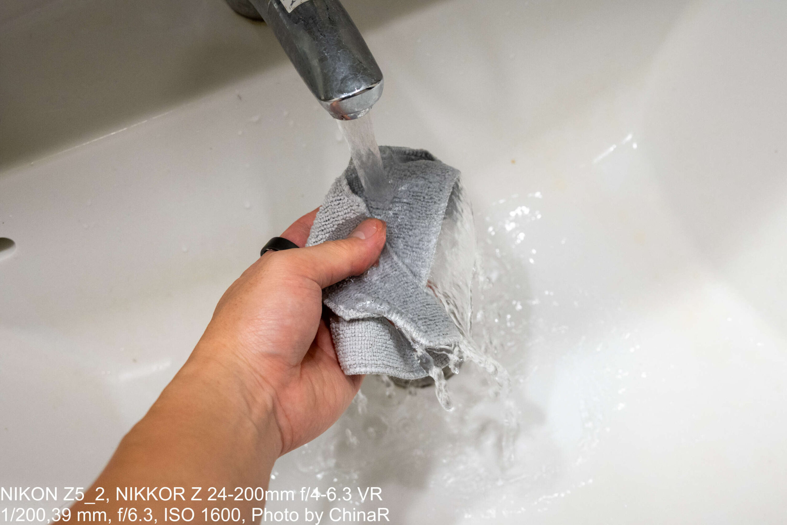 クリーニングパッドを水洗い